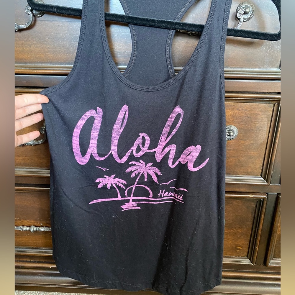 Aloha Black Tank Top from Hawaii